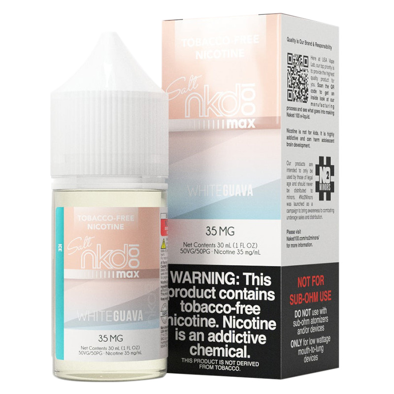 Naked 100 MAX White Guava Ice Salt Tobacco Free Nicotine E Juice 30ml