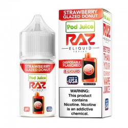 Strawberry Glazed Donut Pod Juice RAZ Disposable Collab Nic Salt E-juice 30ml
