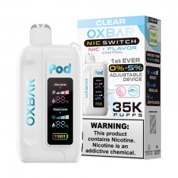Clear OXBAR X Pod Juice Nic Switch 35K Disposable Vape