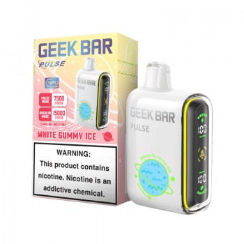 White Gummy Ice Geek Bar Pulse 15000 Disposable Vape Kit