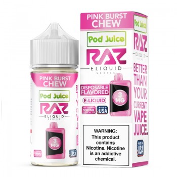 Pink Burst Chew Pod Juice RAZ Disposable Collab E-juice 100ml (Freebase)