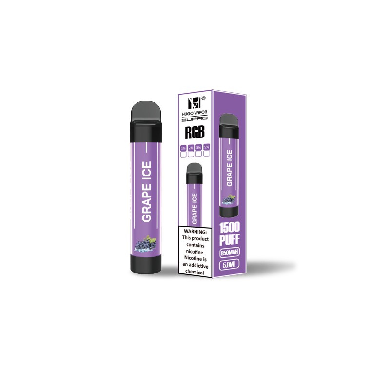 hugo vapor supro rgb disposable grape ice
