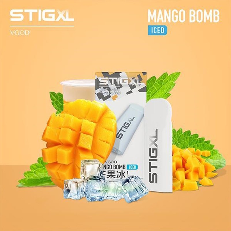 vgod stig xl disposable pod Mango Bomb Iced-3% Nic Salt