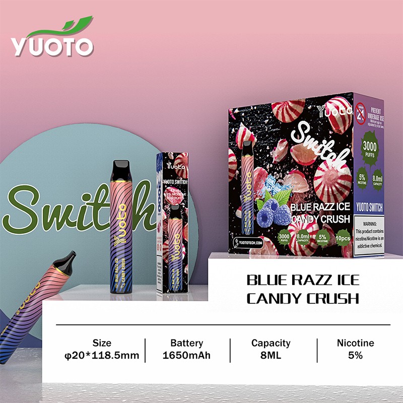 Yuoto Switch Disposable Blue Razz Ice & Candy Crush