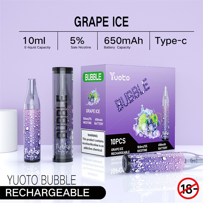 Yuoto Bubble Disposable Vape Kit 10ml 650mAh Grape Ice