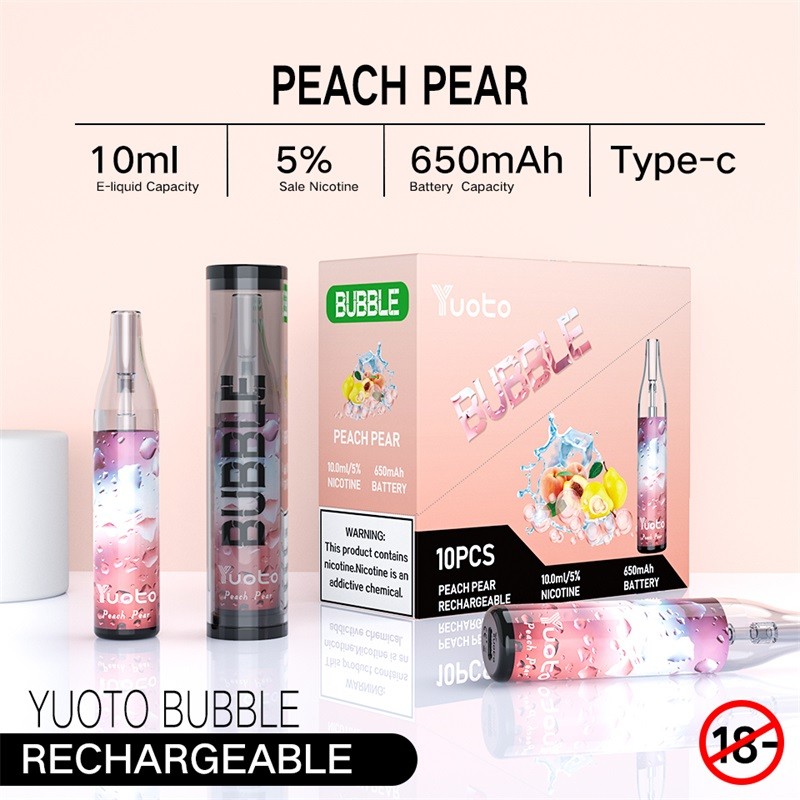 Yuoto Bubble Disposable Vape Kit 10ml 650mAh Peach Pear