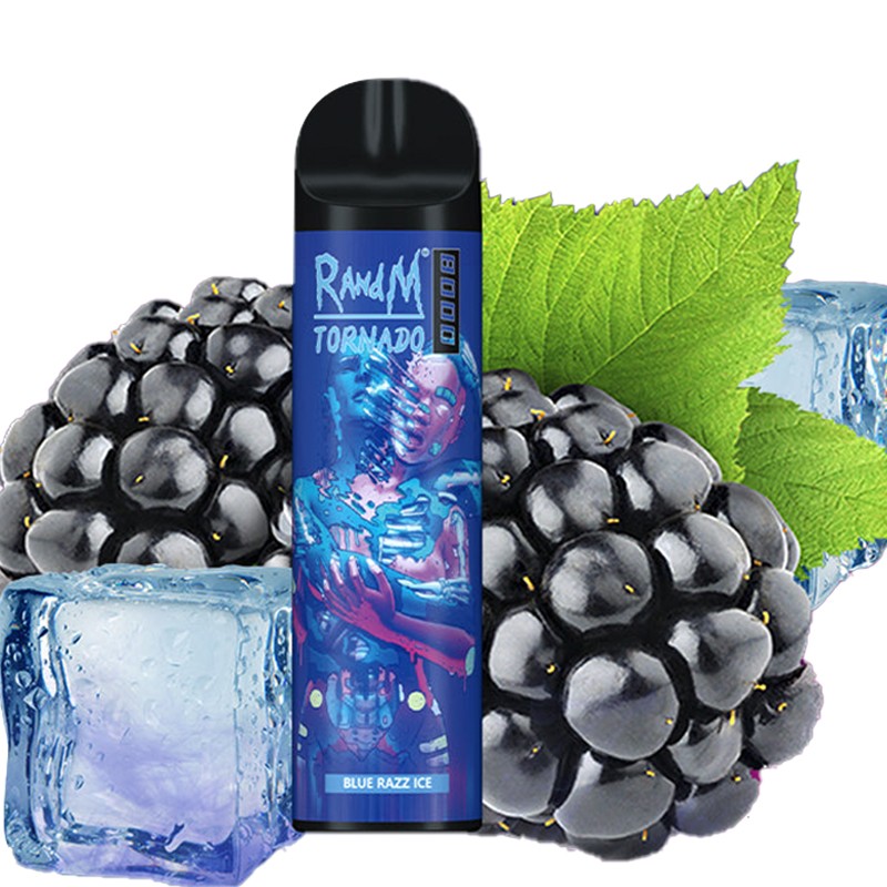 blue razz ice R and M Tornado 8000 Rechargeable Disposable Kit