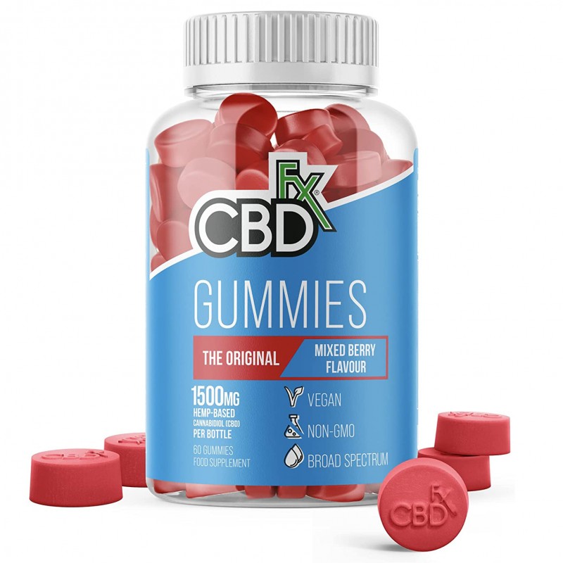 CBDfx CBD Gummies With Original Mixed Berry- 60 count - 1500mg