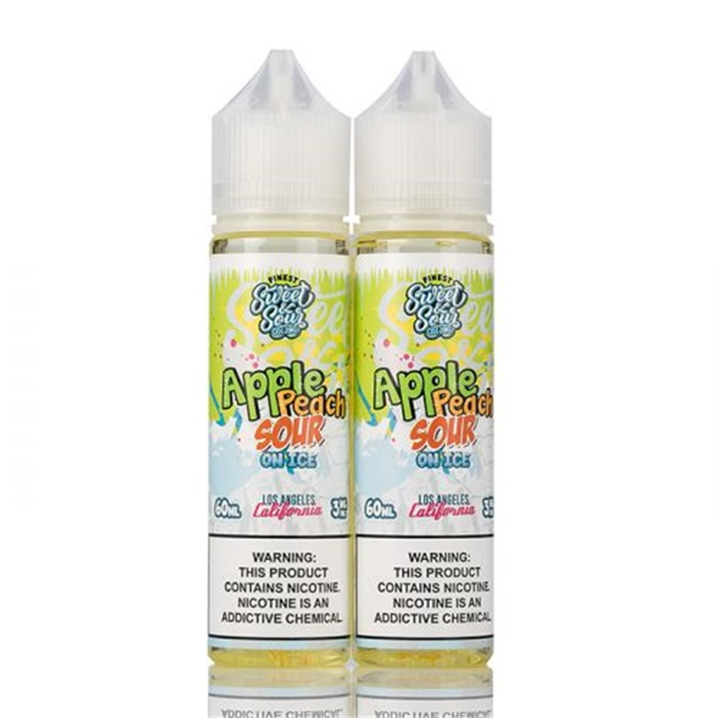 The Finest Sweet & Sour Apple Peach Sour Rings on ICE E-juice 120ml