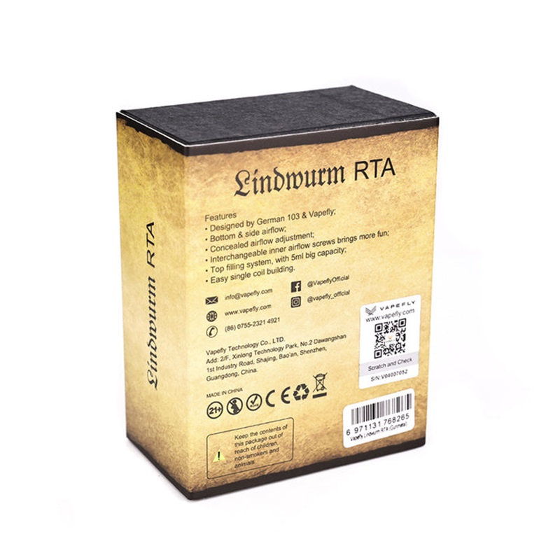 Vapeflyefly Lindwurm RTA 25mm 5ml