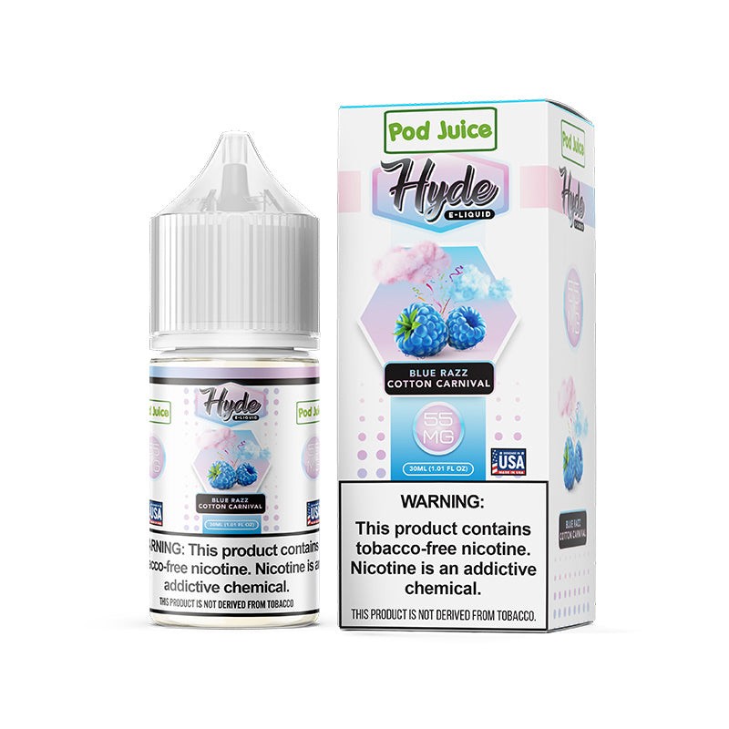 Pod Juice X Hyde TFN Salt Blue Razz Cotton Carnival E-juice 30ml