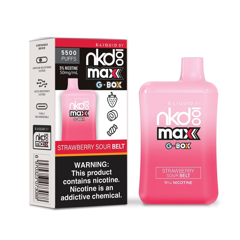 strawberry sour belt Naked 100 Max GBOX