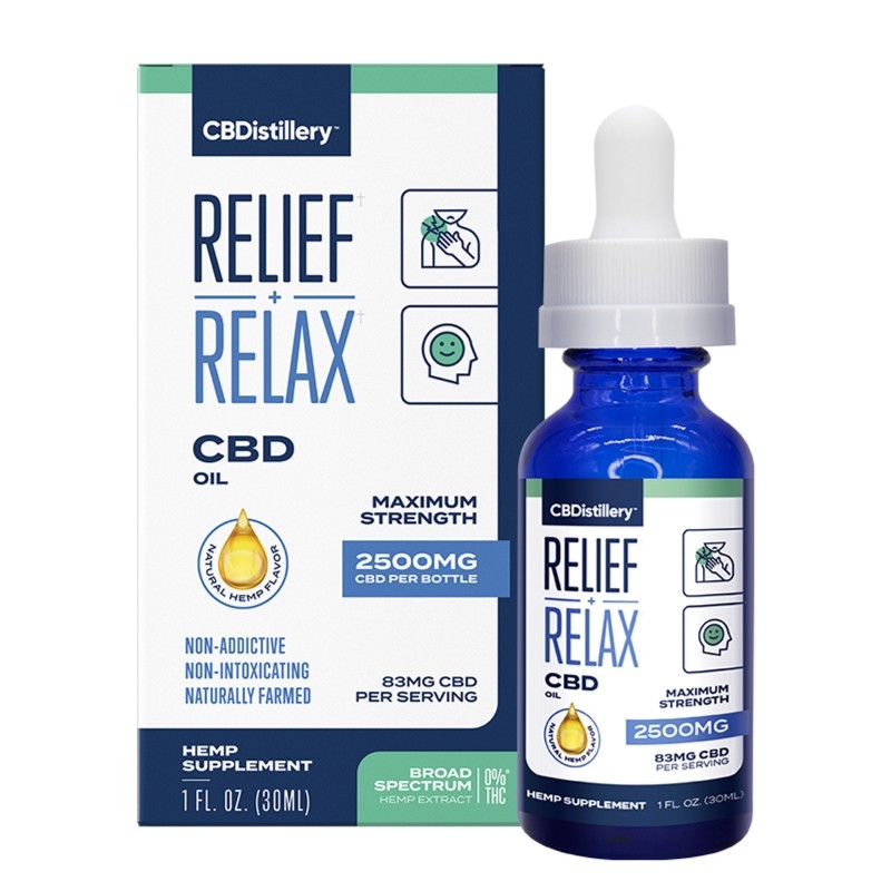 2500mg CBDistillery Relief+Relax Broad Spectrum