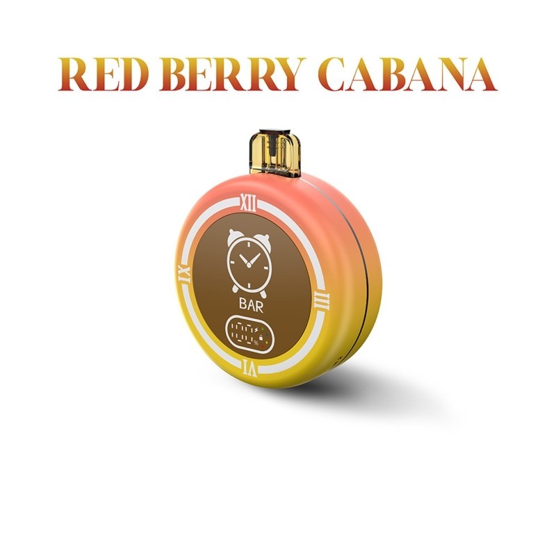 red berry cabana Clock Bar 15K