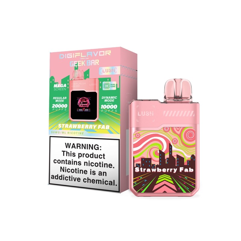 GEEK BAR DIGI LUSH 20000 PUFFS DISP 5CT- STRAWBERRY FAB