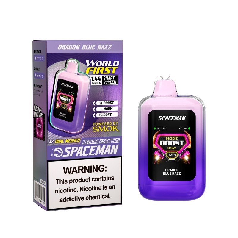 dragon blue razz (10-PACK) Spaceman Nebula 25K Plus