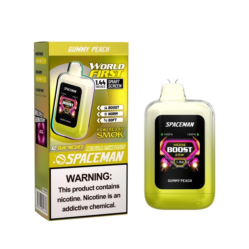 gummy peach (10-PACK) Spaceman Nebula 25K Plus