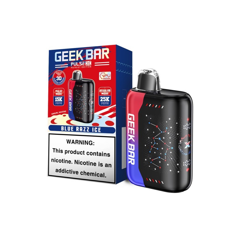 blue razz ice Geek Bar Pulse X 25K Patriot Edition
