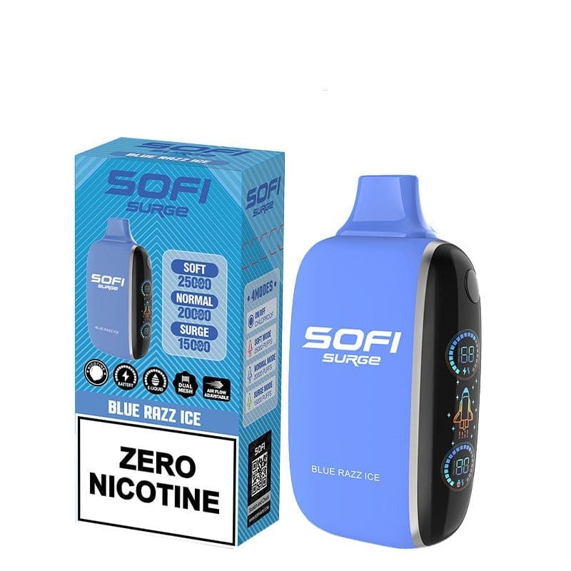 blue razz ice Sofi Surge Zero Nicotine 25000