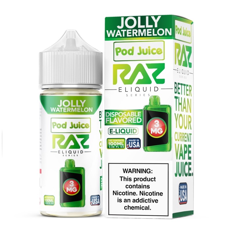 Jolly Watermelon Pod Juice RAZ Disposable Collab freebase nicotine