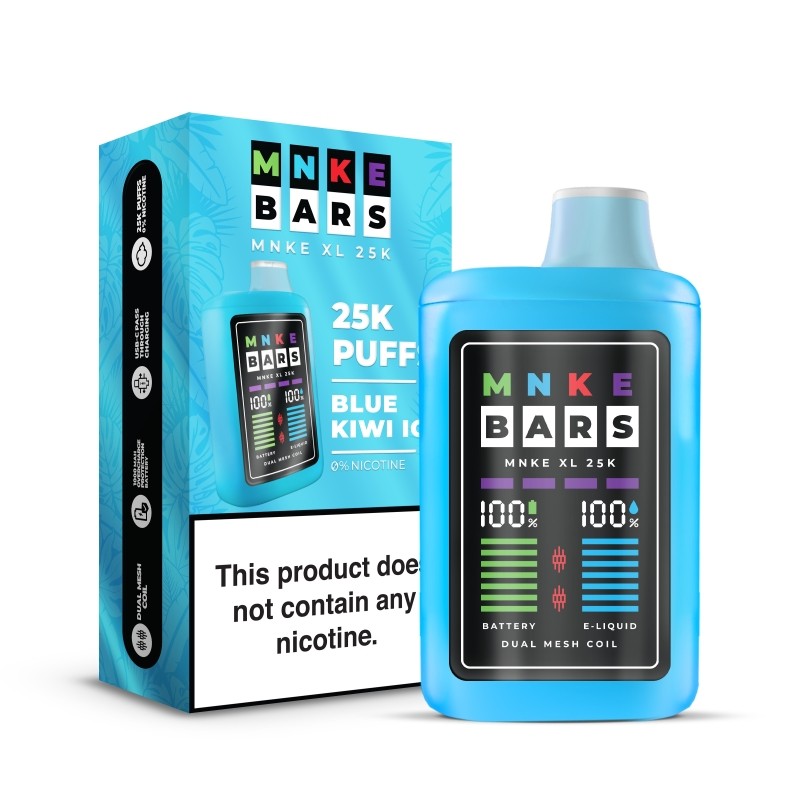 blue kiwi ice MNKE Bars XL 25K Zero Nicotine