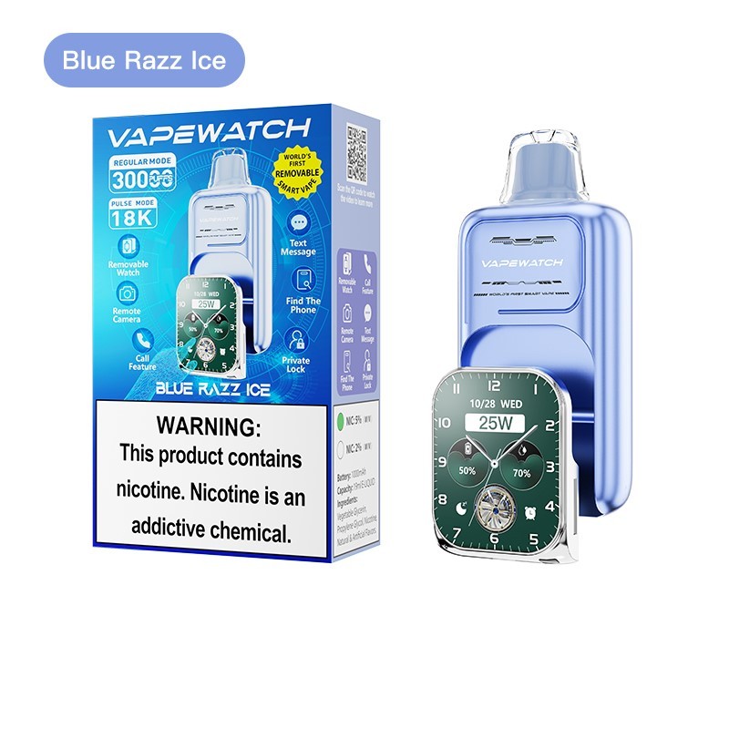 blue razz ice JNR VapeWatch Removable Screen 30K