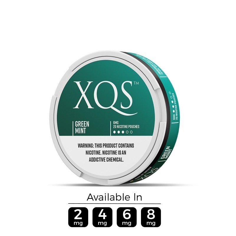 XQS Slim Format Green Mint Nicotine Salt Pouches