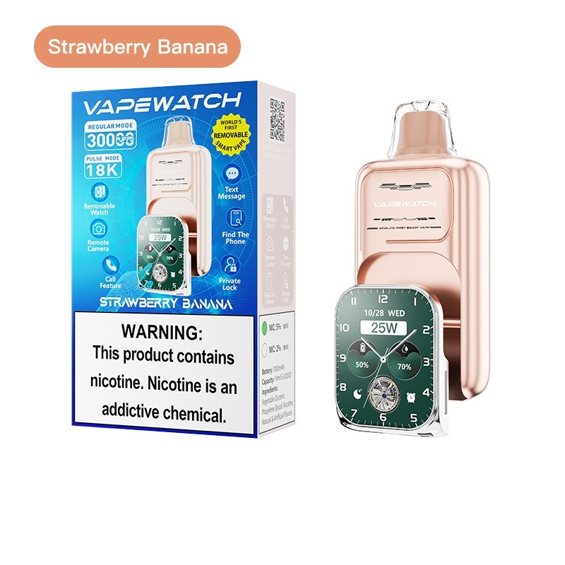 strawberry banana JNR VapeWatch Removable Screen 30K