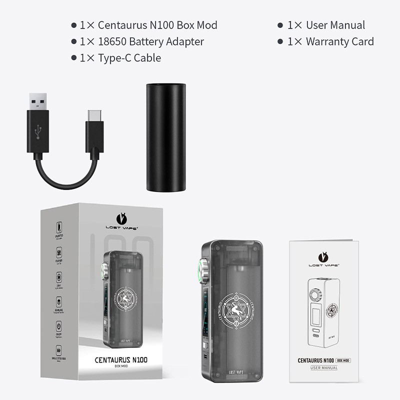 Lost Vape Centaurus N100 Box Mod package