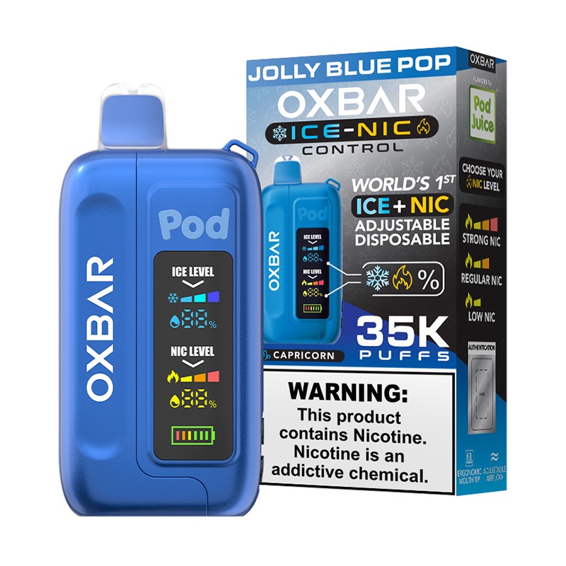 jolly blue pop pod juice x oxbar ice-nic control 35k