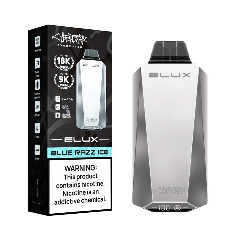 blue razz ice elux cyberover 18k