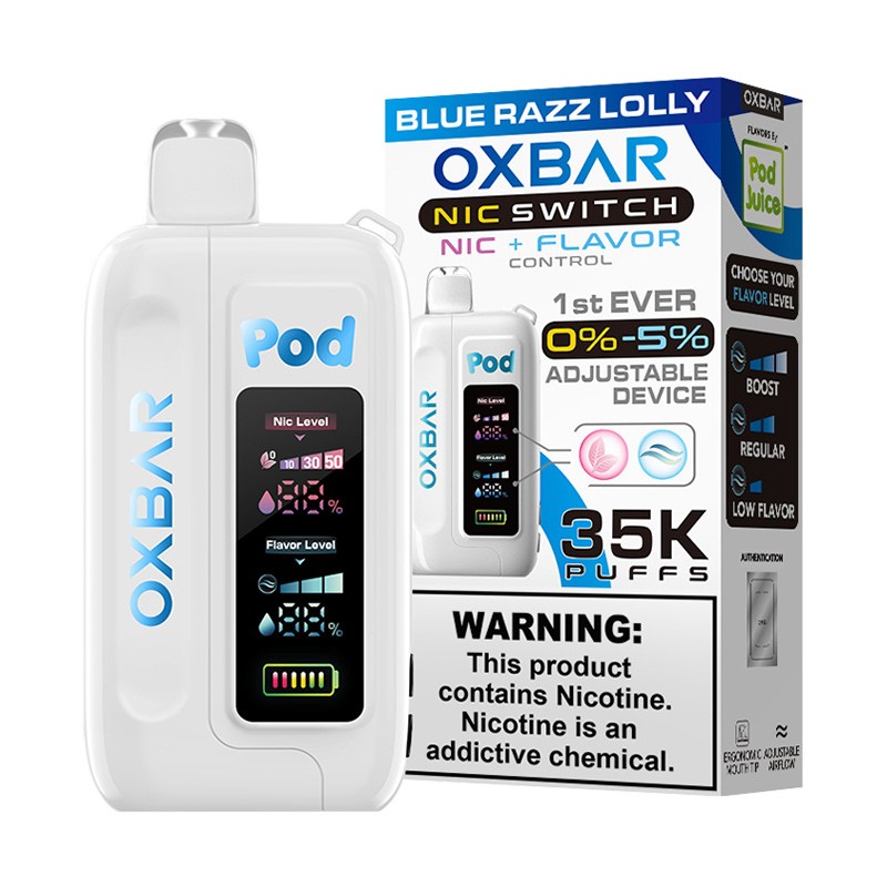 blue razz lolly oxbar x pod juice nic switch 35k