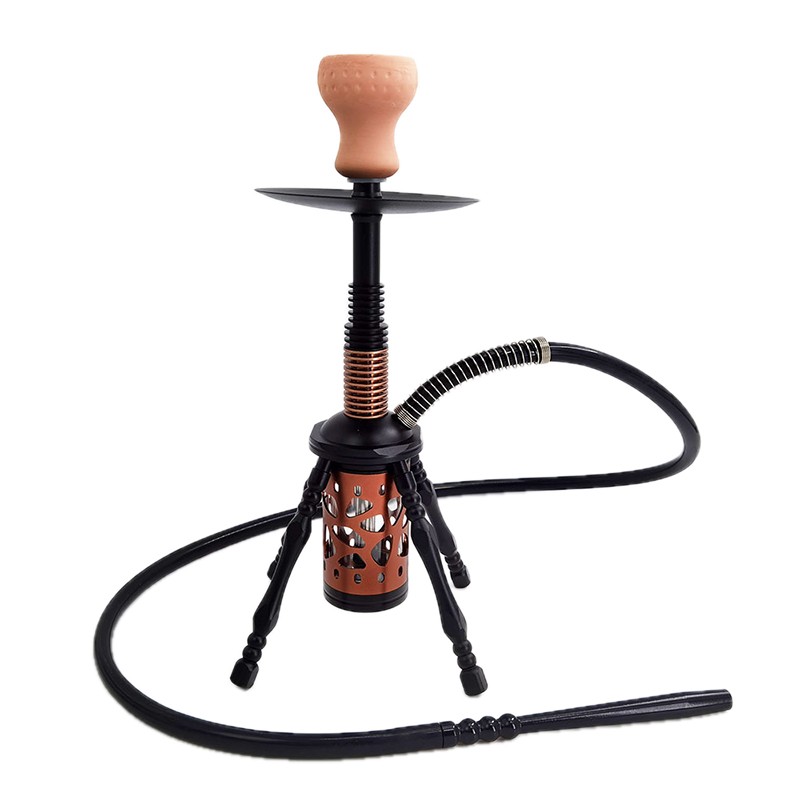 brown-aluminum 17 inch stand single hose hookah