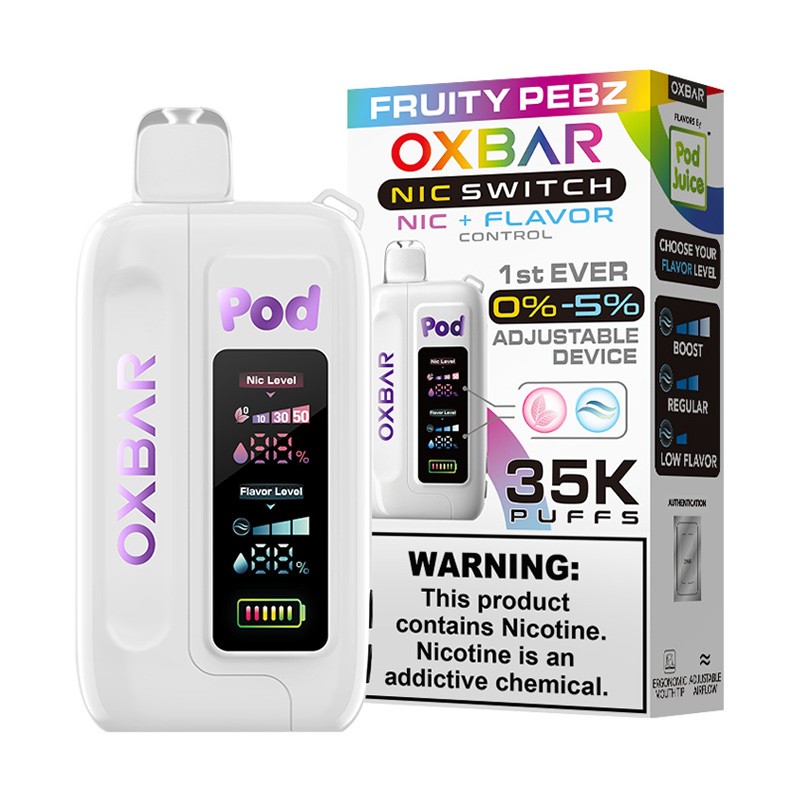 fruity pebz oxbar x pod juice nic switch 35k