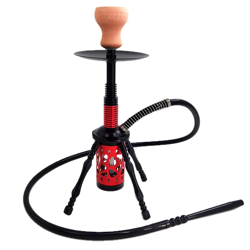 red-aluminum 17 inch stand single hose hookah