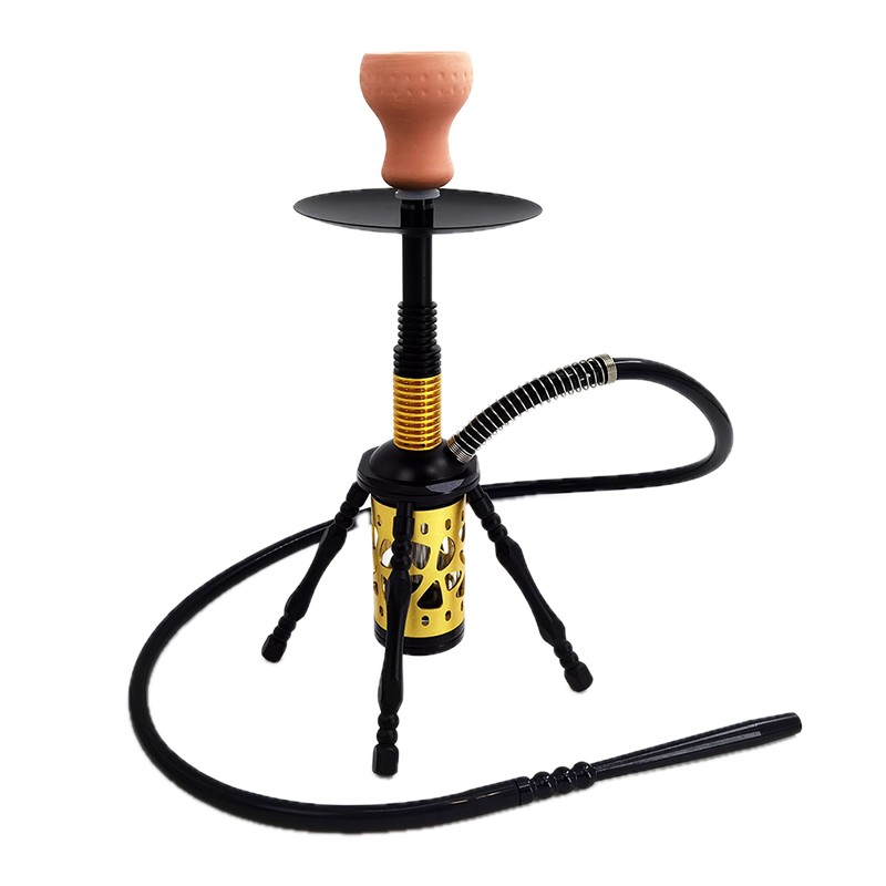 yellow-aluminum 17 inch stand single hose hookah