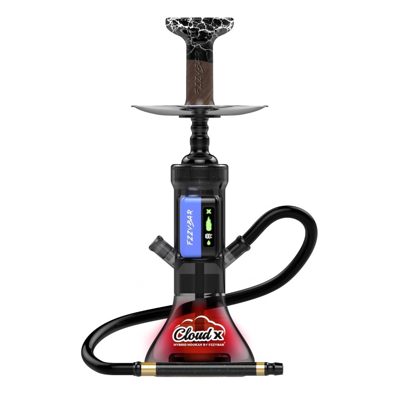 transparent black fzzybar cloud x hybrid hookah