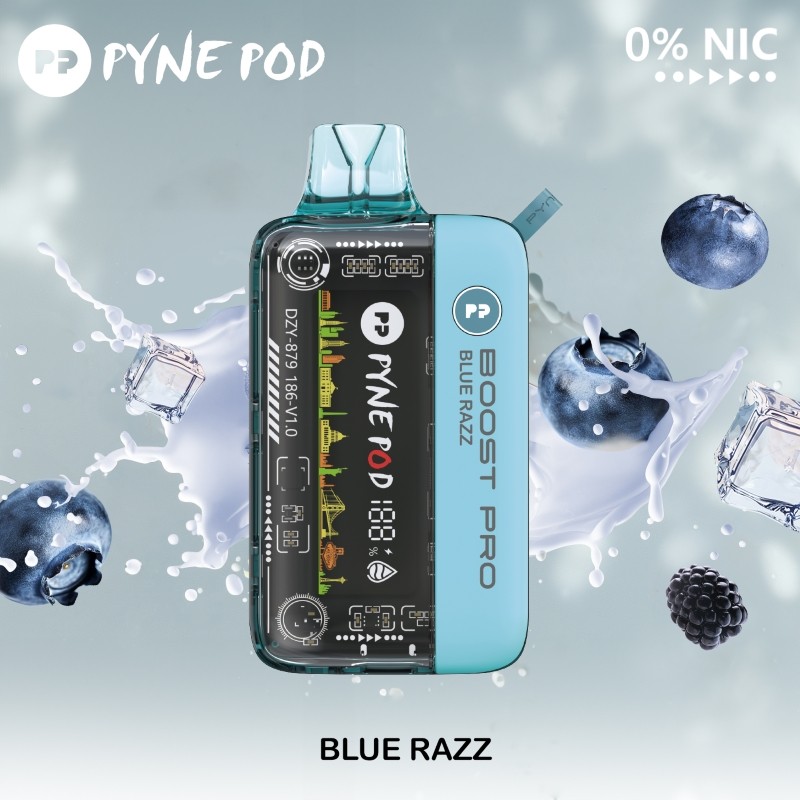 blue razz pyne pod boost pro 20k zero nicotine