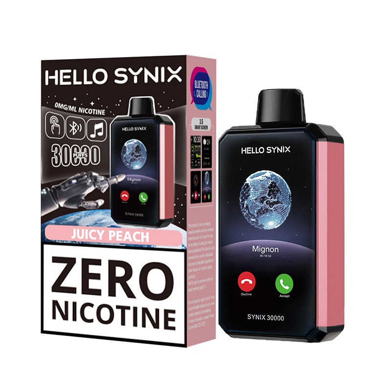 juicy peach hello synix 30k zero nicotine