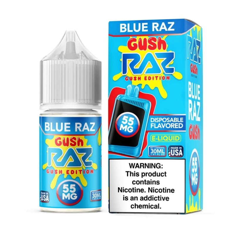 pod juice x raz gush edition blue raz gush nic salt