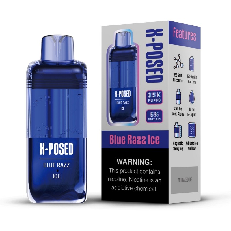 blue razz ice x-posed 35k pod