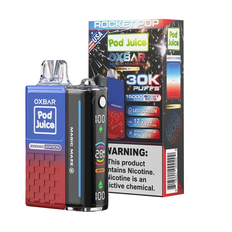 rocket pop oxbar 30k magic maze 2 pod juice