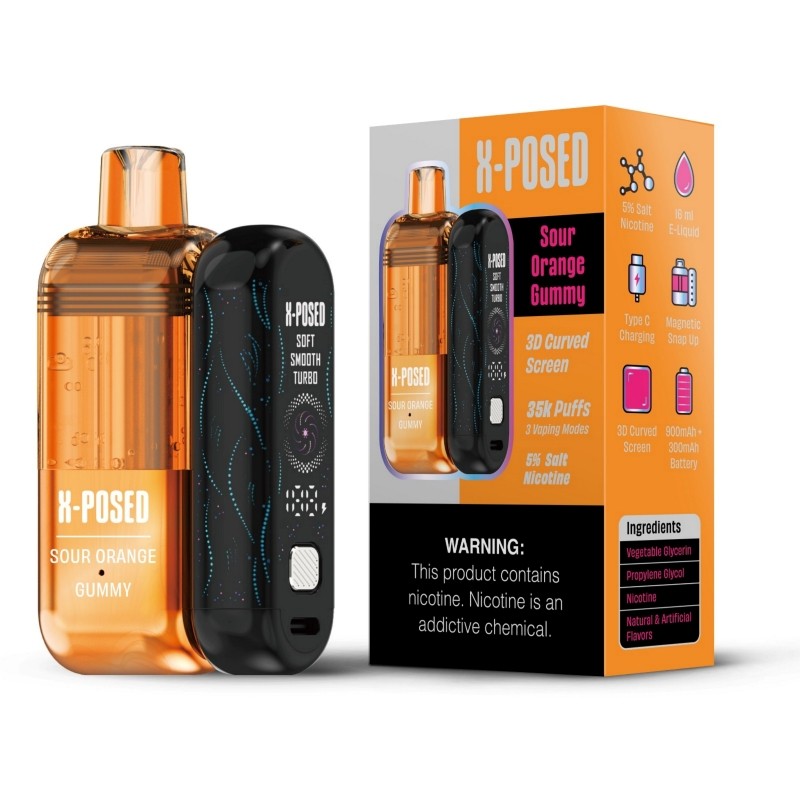 sour orange gummy x-posed 35k disposable vape
