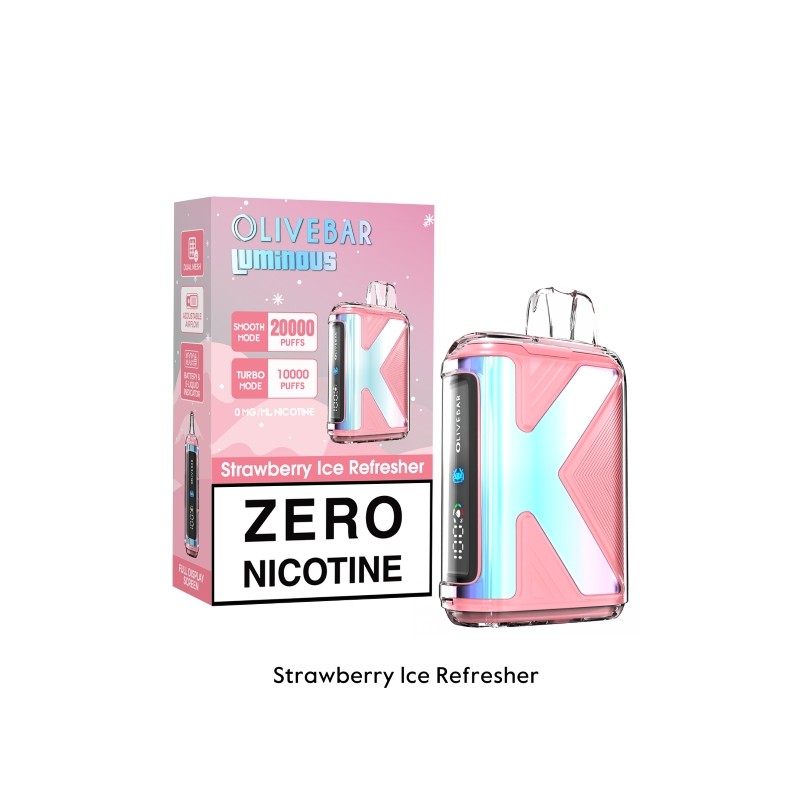 strawberry ice refresher olive bar luminous 20k nicotine free