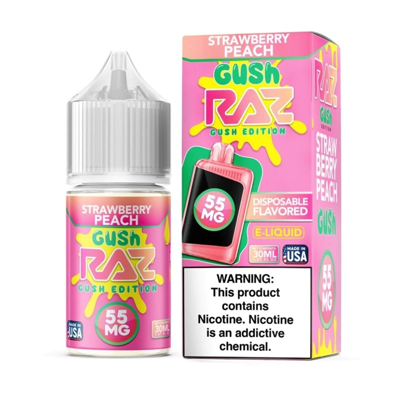 pod juice x raz gush edition strawberry peach gush nic salt
