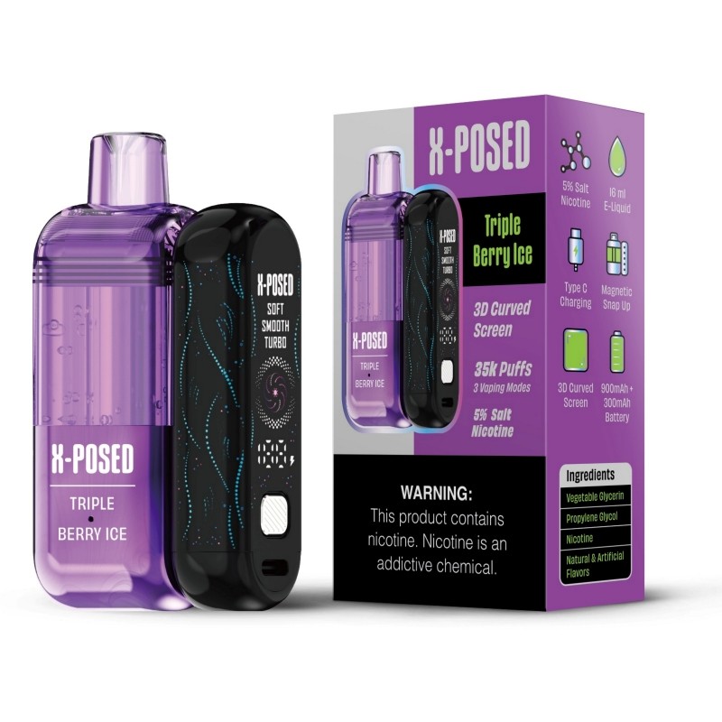 triple berry ice x-posed 35k disposable vape