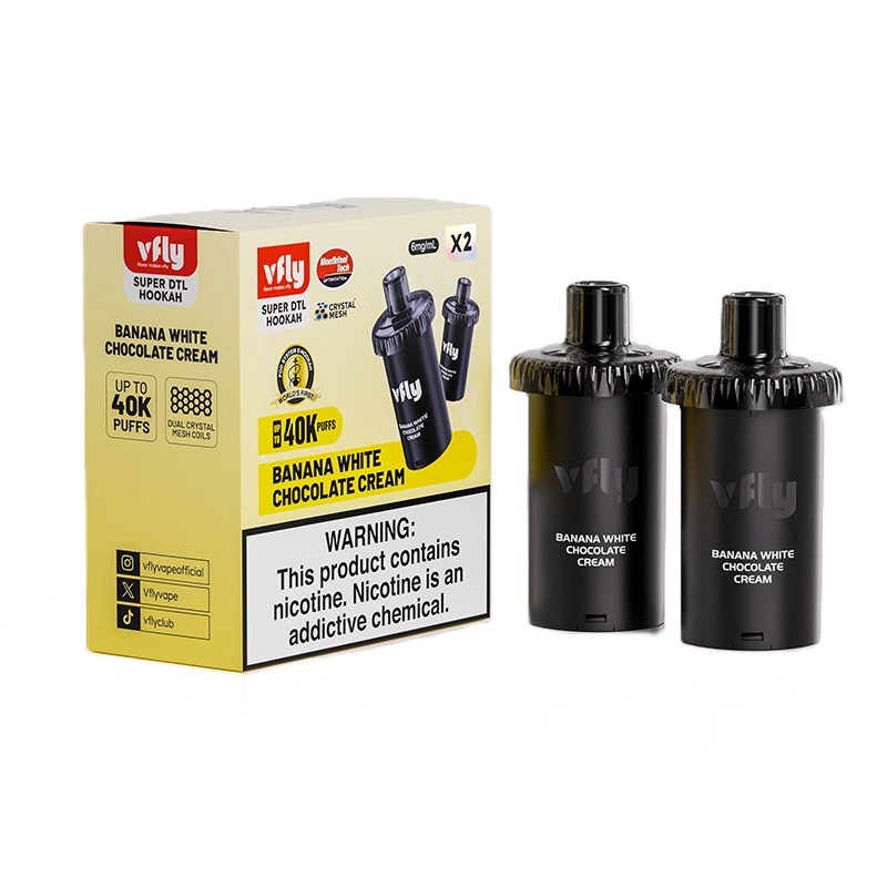 banana white chocolate cream vfly super dtl 40k disposable pod