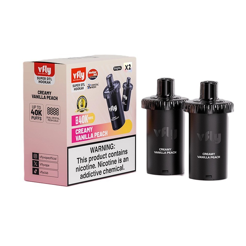 creamy vanilla peach vfly super dtl 40k disposable pod