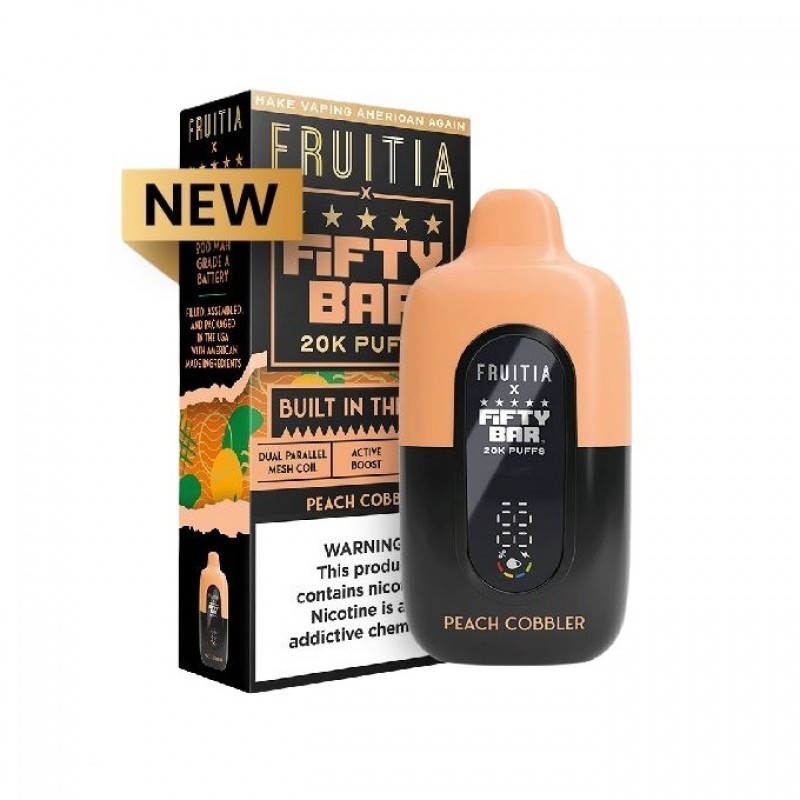 peach cobbler fruitia x fifty bar 50k