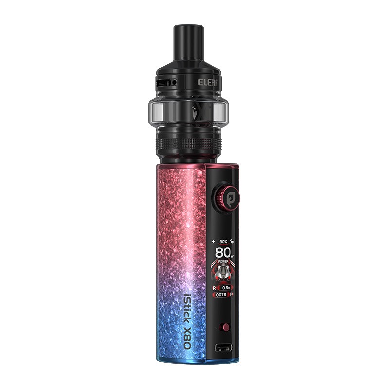 red blue gradient eleaf istick x80 vape mod kit